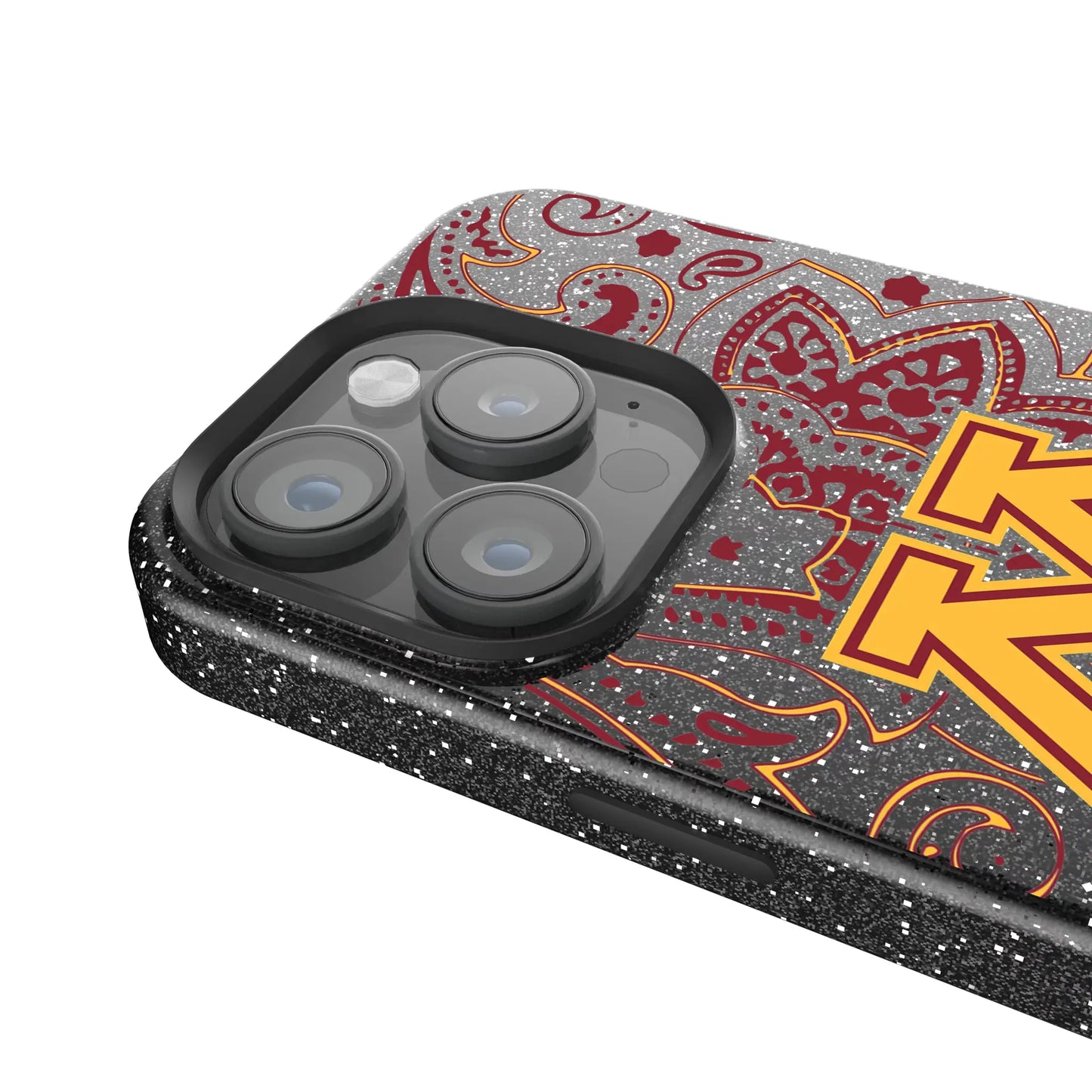 University of Minnesota Golden Gophers Paisley Black Bling Phone Case for Apple iPhone