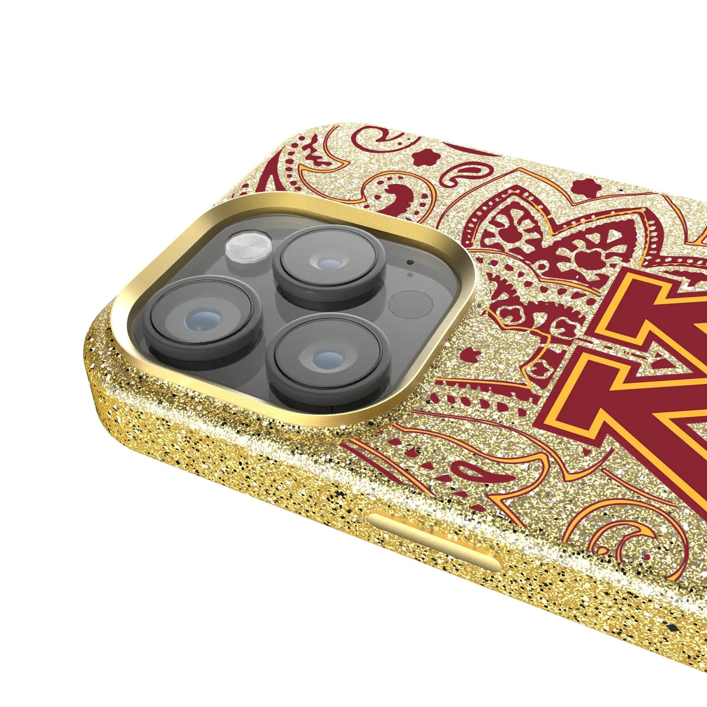 University of Minnesota Golden Gophers Paisley Bling Phone Case for Apple iPhone