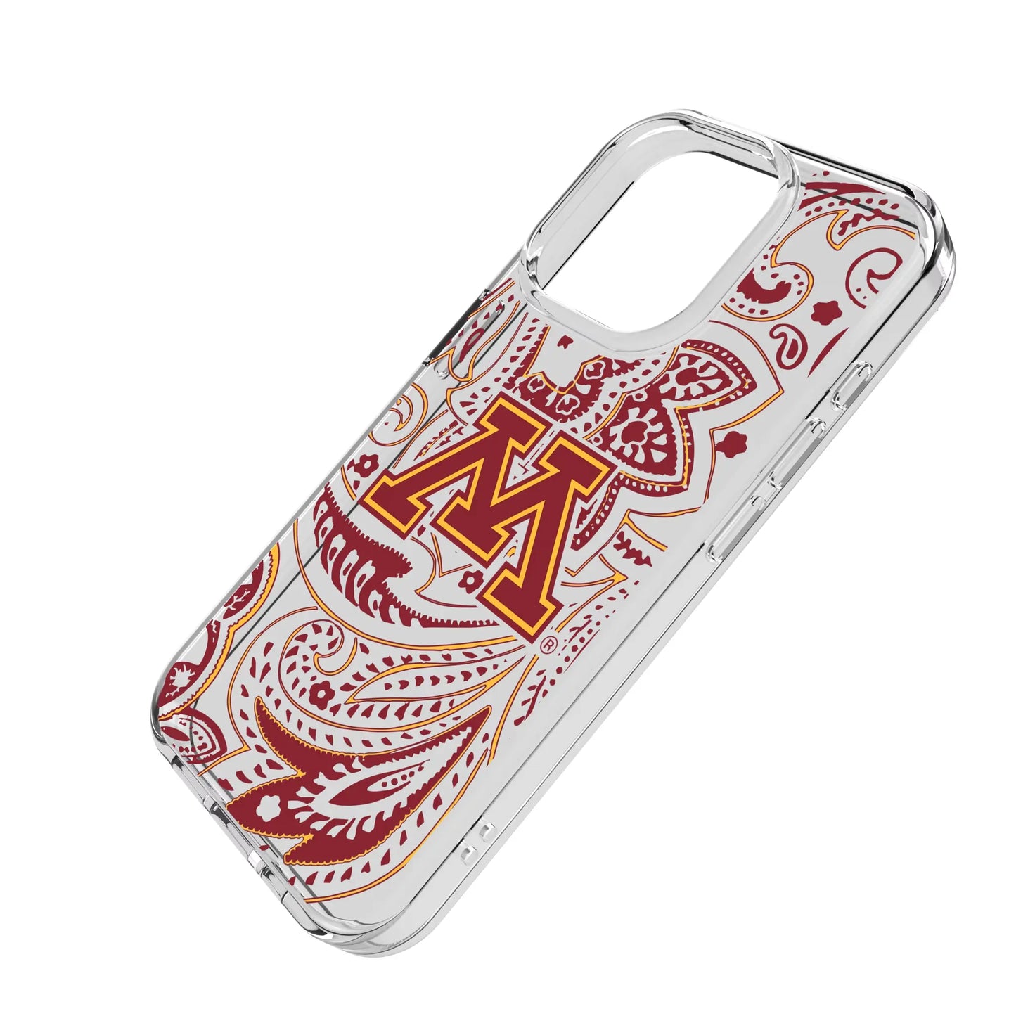 University of Minnesota Golden Gophers Paisley Clear Phone Case for Apple iPhone