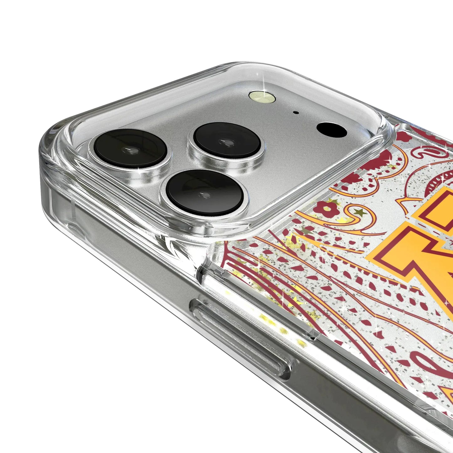 University of Minnesota Golden Gophers Paisley Glitter Phone Case for Apple iPhone