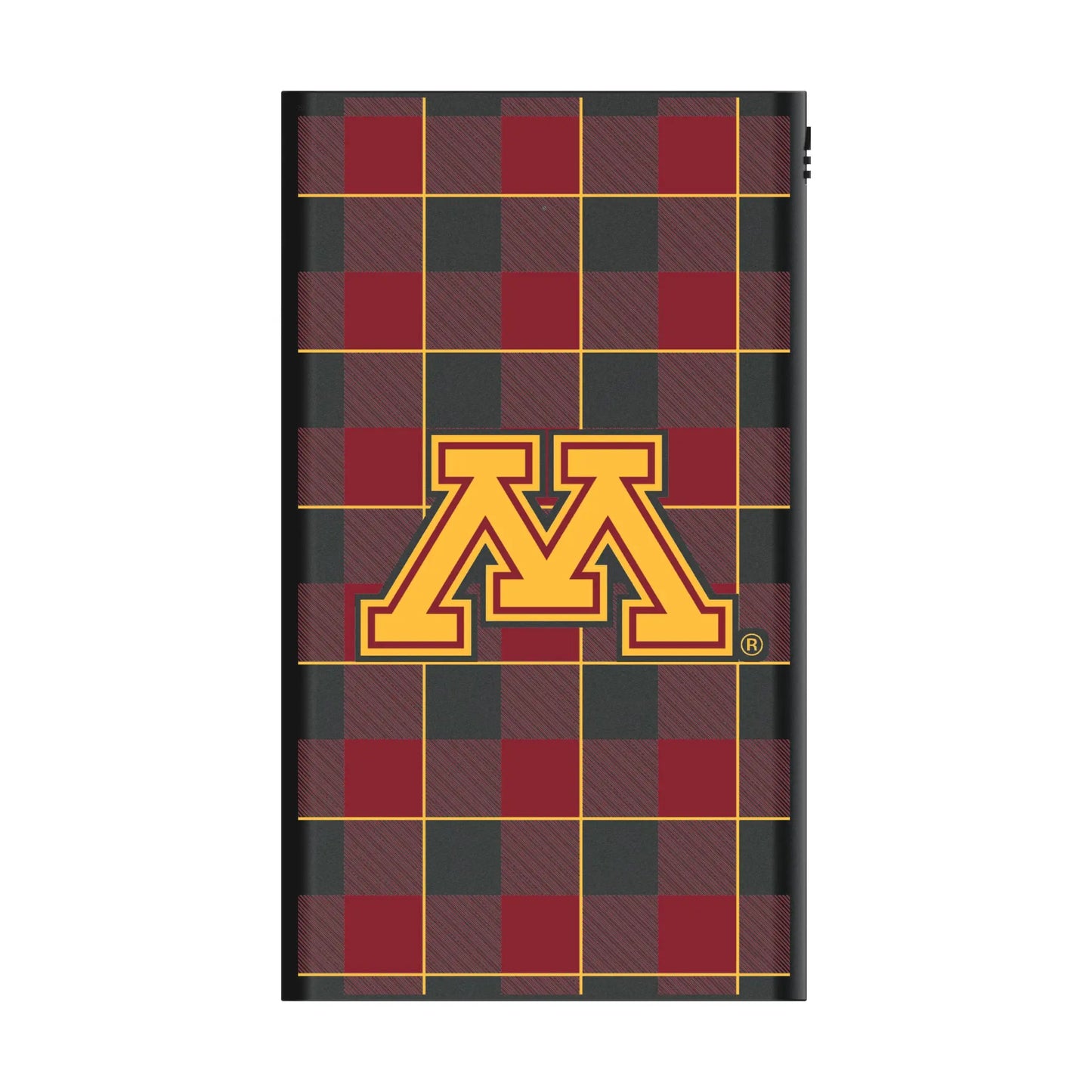 University of Minnesota Golden Gophers Plaid 5000mAh Flat Powerbank