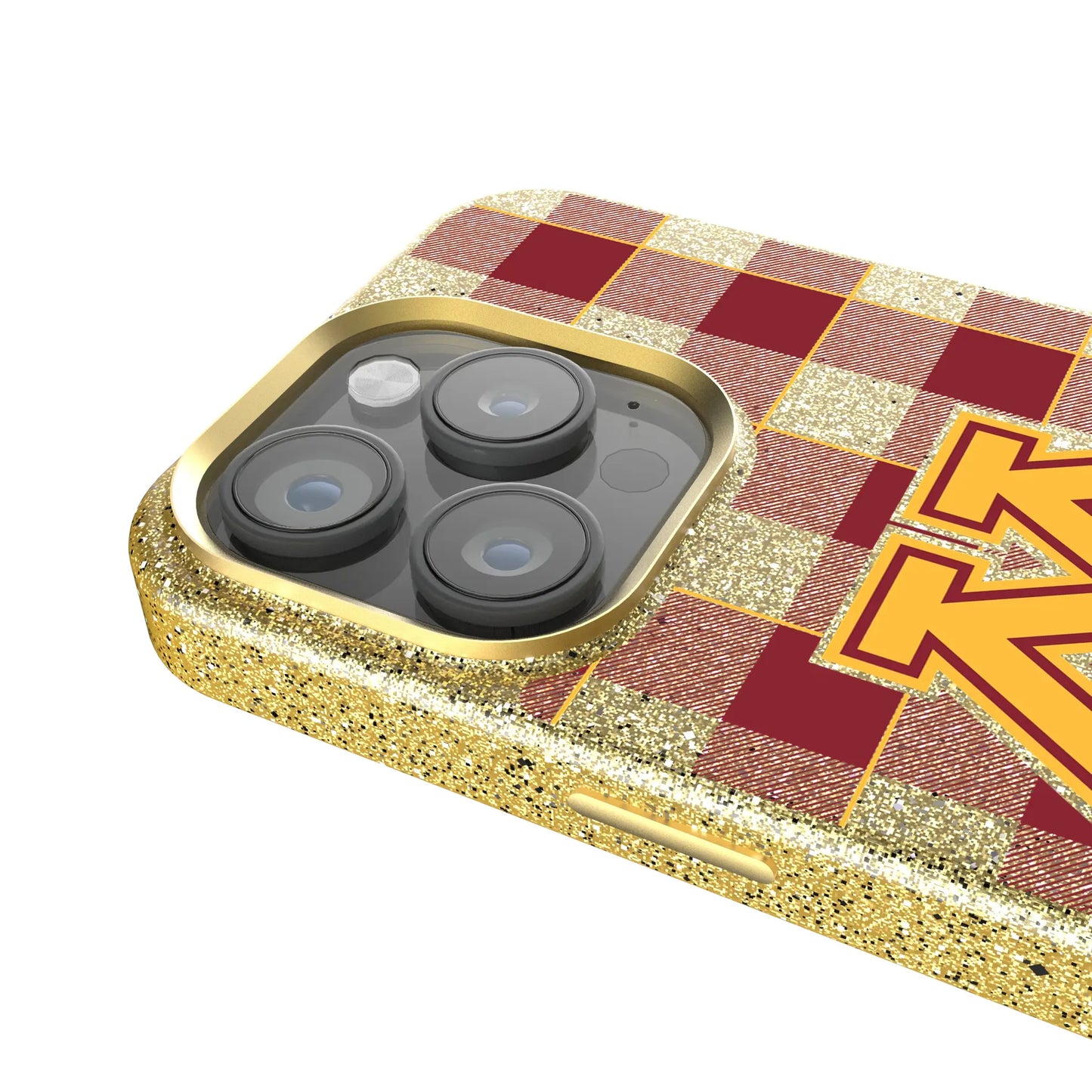 University of Minnesota Golden Gophers Plaid Bling Phone Case for Apple iPhone