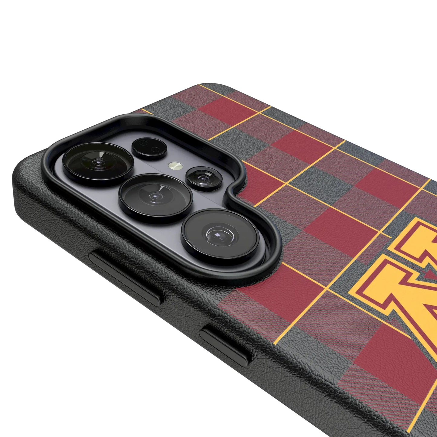 University of Minnesota Golden Gophers Plaid MagSafe Compatible Phone Case for Samsung Galaxy