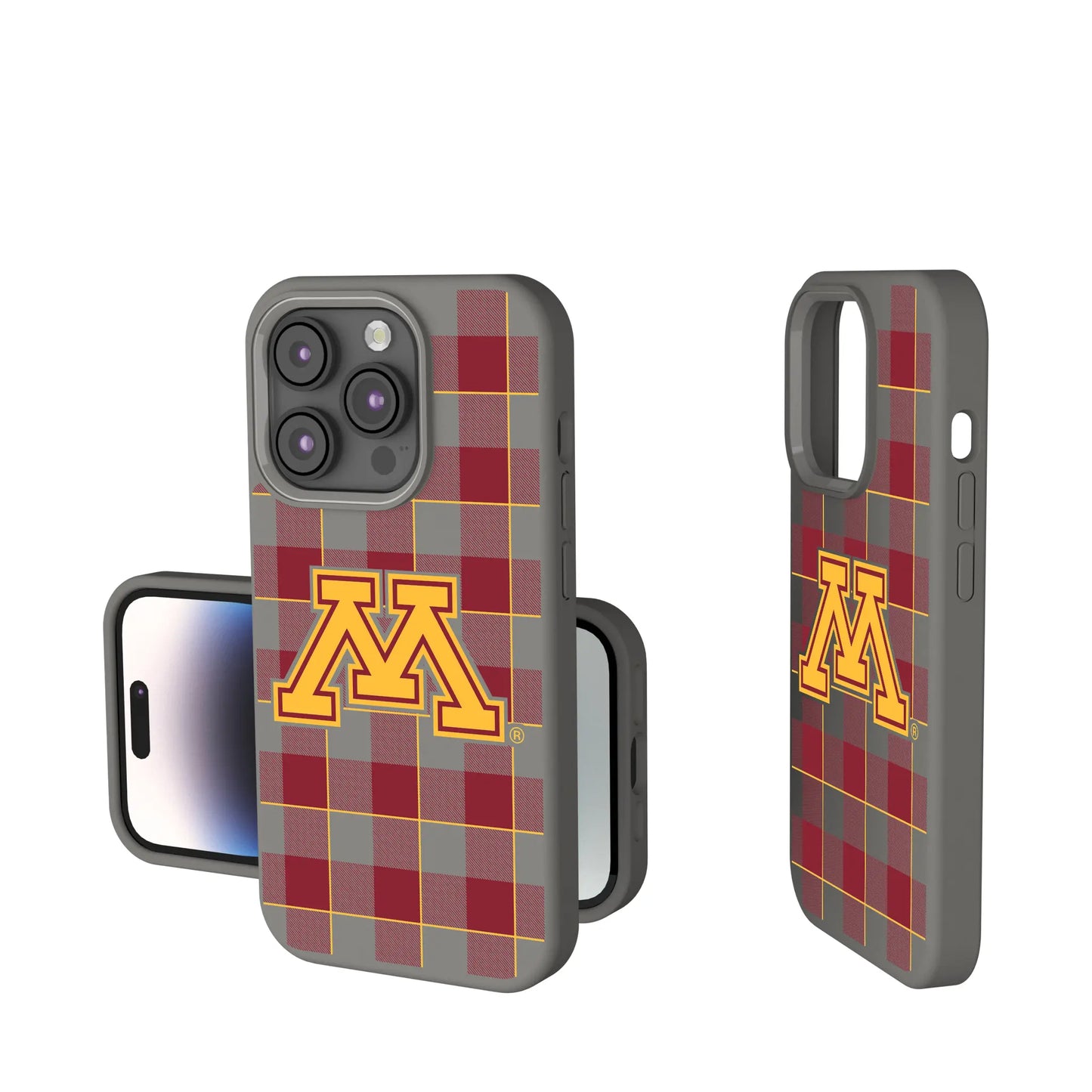 University of Minnesota Golden Gophers Plaid Soft Touch Phone Case for Apple iPhone