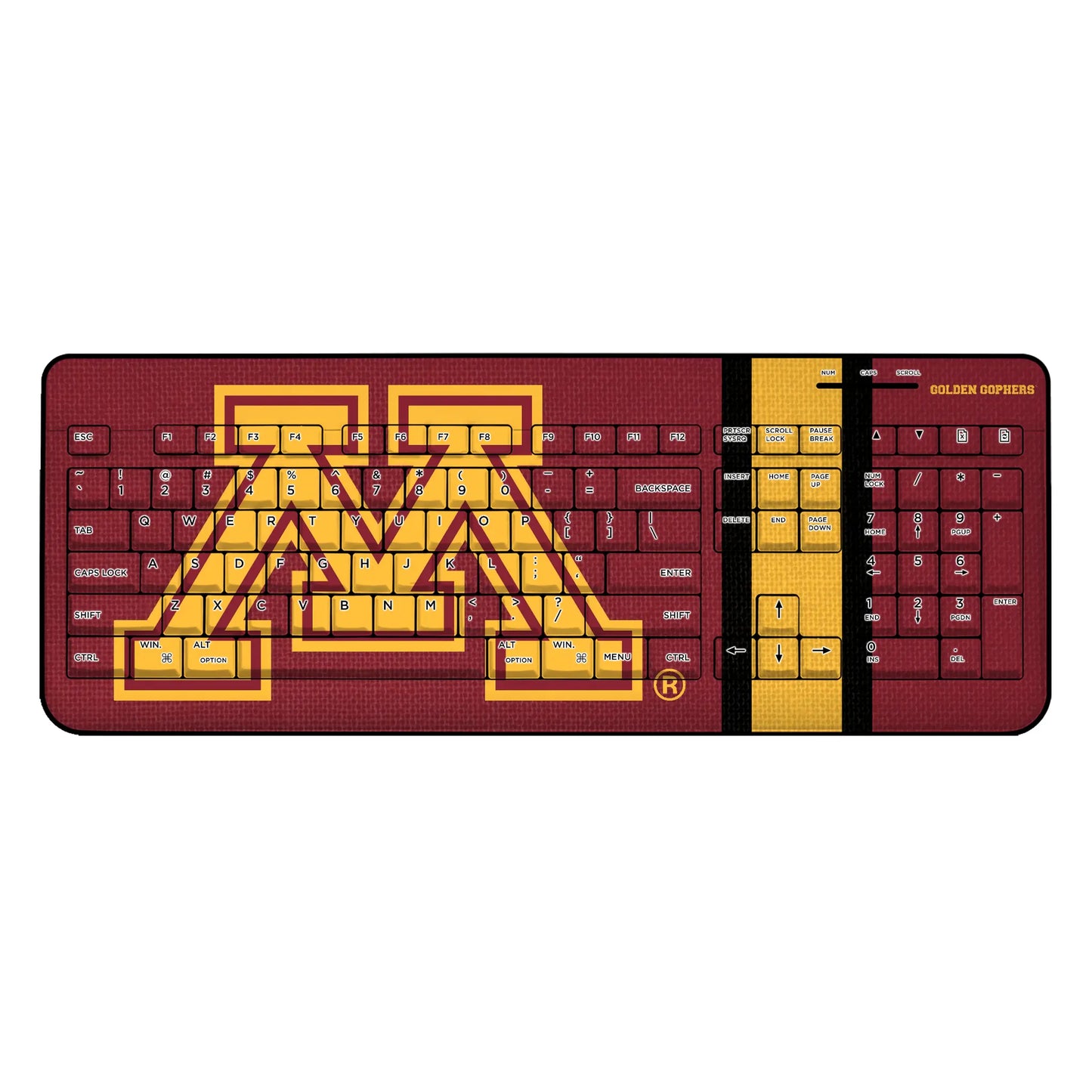 University of Minnesota Golden Gophers Stripe Wireless USB Keyboard