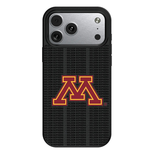 University of Minnesota Golden Gophers Text Backdrop MagSafe Compatible Phone Case for Apple iPhone