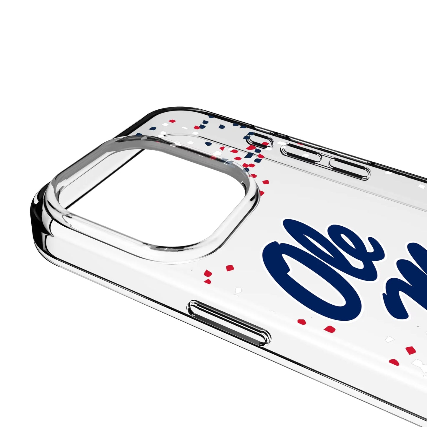 University of Mississippi Rebels Confetti Clear Phone Case for Apple iPhone