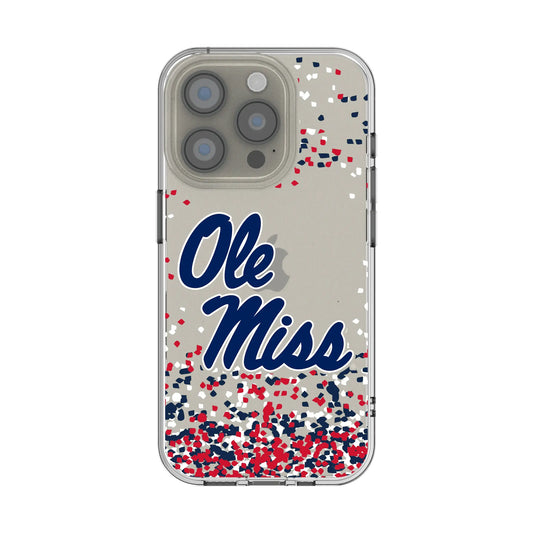 University of Mississippi Rebels Confetti Clear Phone Case for Apple iPhone