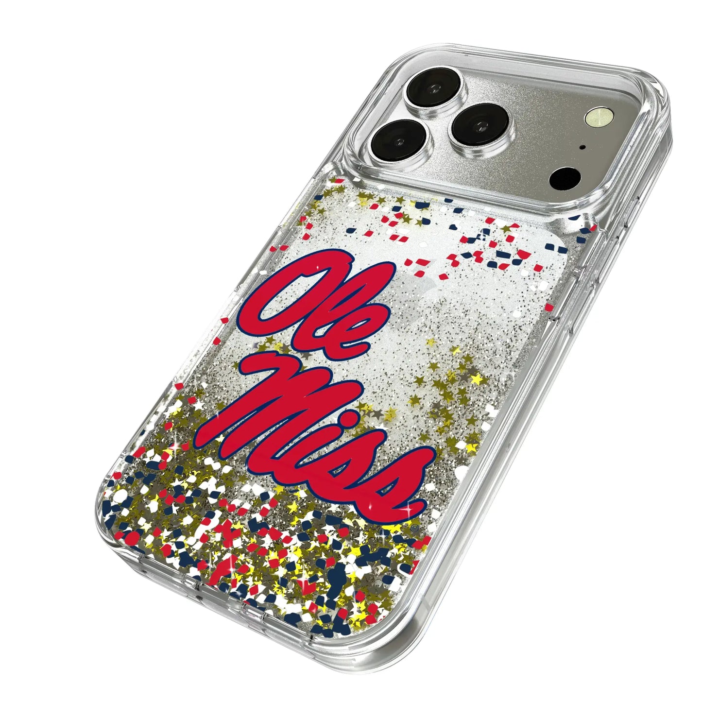 University of Mississippi Rebels Confetti Glitter Phone Case for Apple iPhone