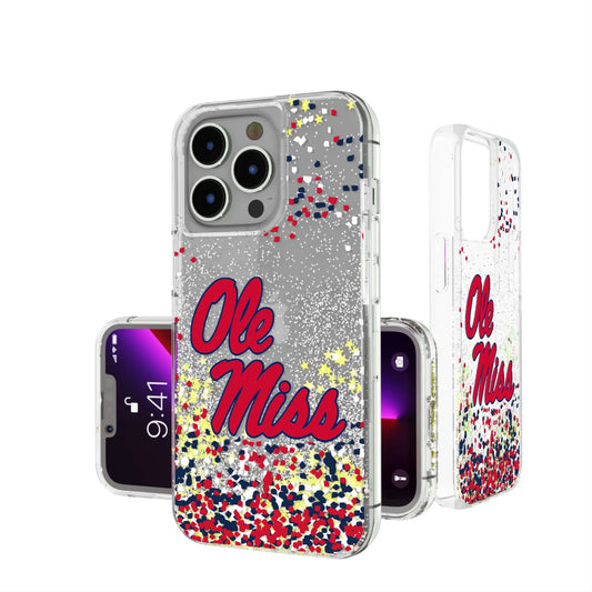 University of Mississippi Rebels Confetti Glitter Phone Case for Apple iPhone