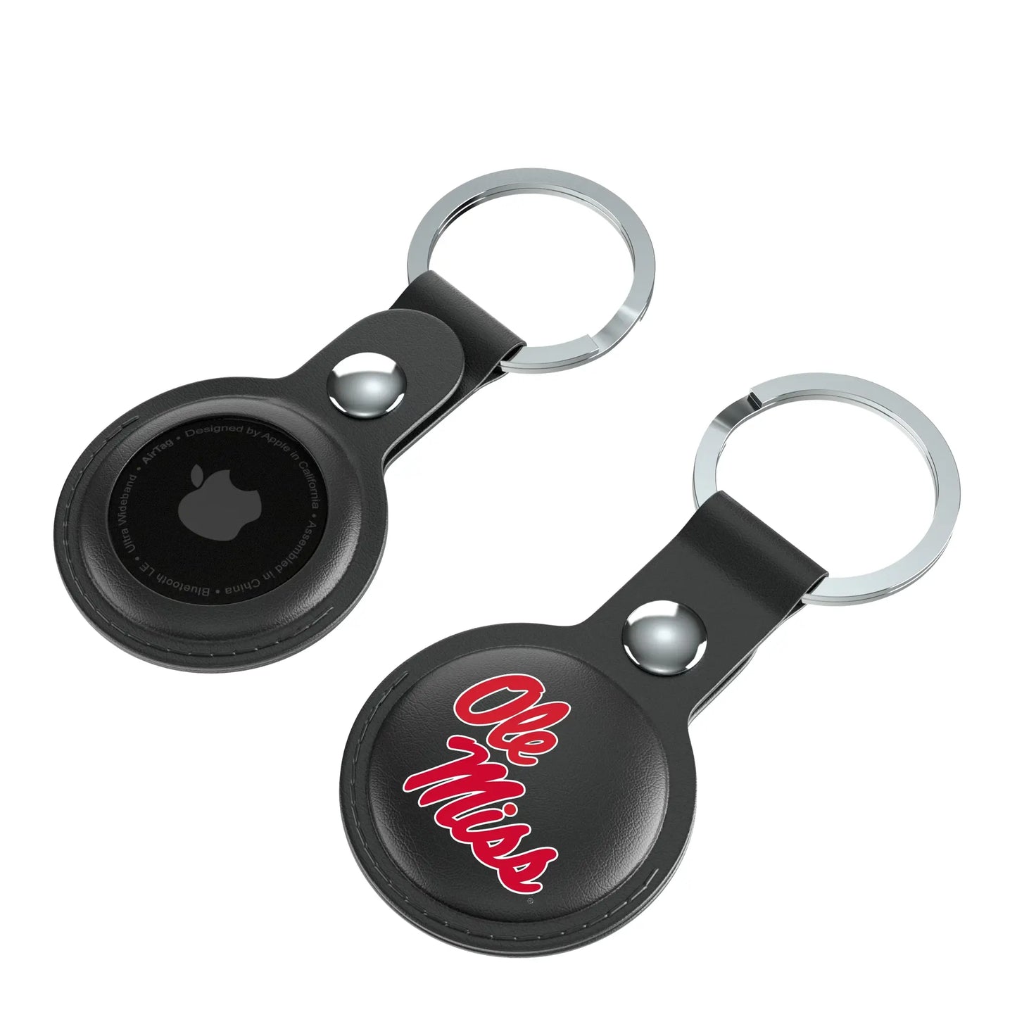 University of Mississippi Rebels Insignia Black Airtag Holder 2-Pack