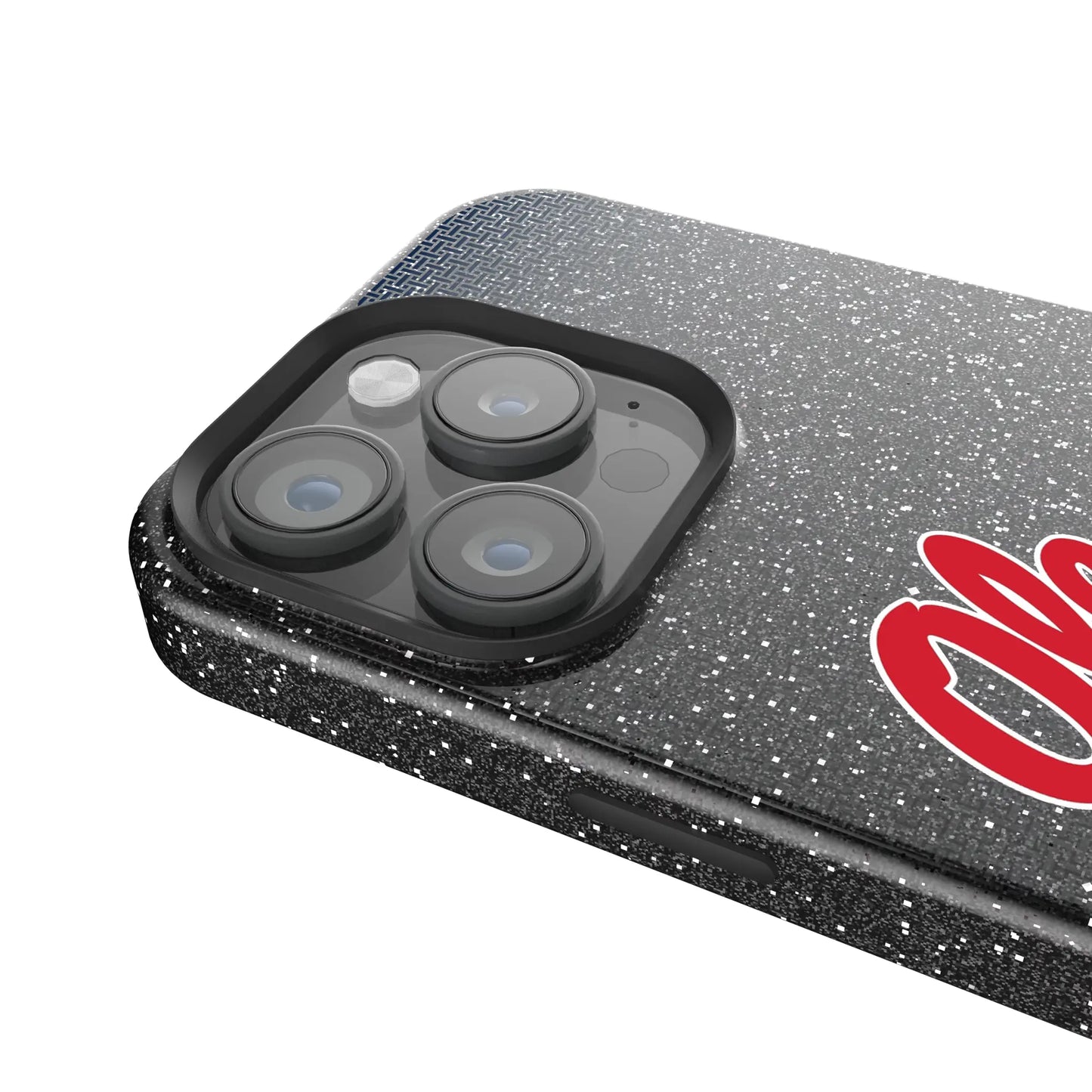 University of Mississippi Rebels Linen Black Bling Phone Case for Apple iPhone