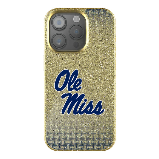 University of Mississippi Rebels Linen Bling Phone Case for Apple iPhone