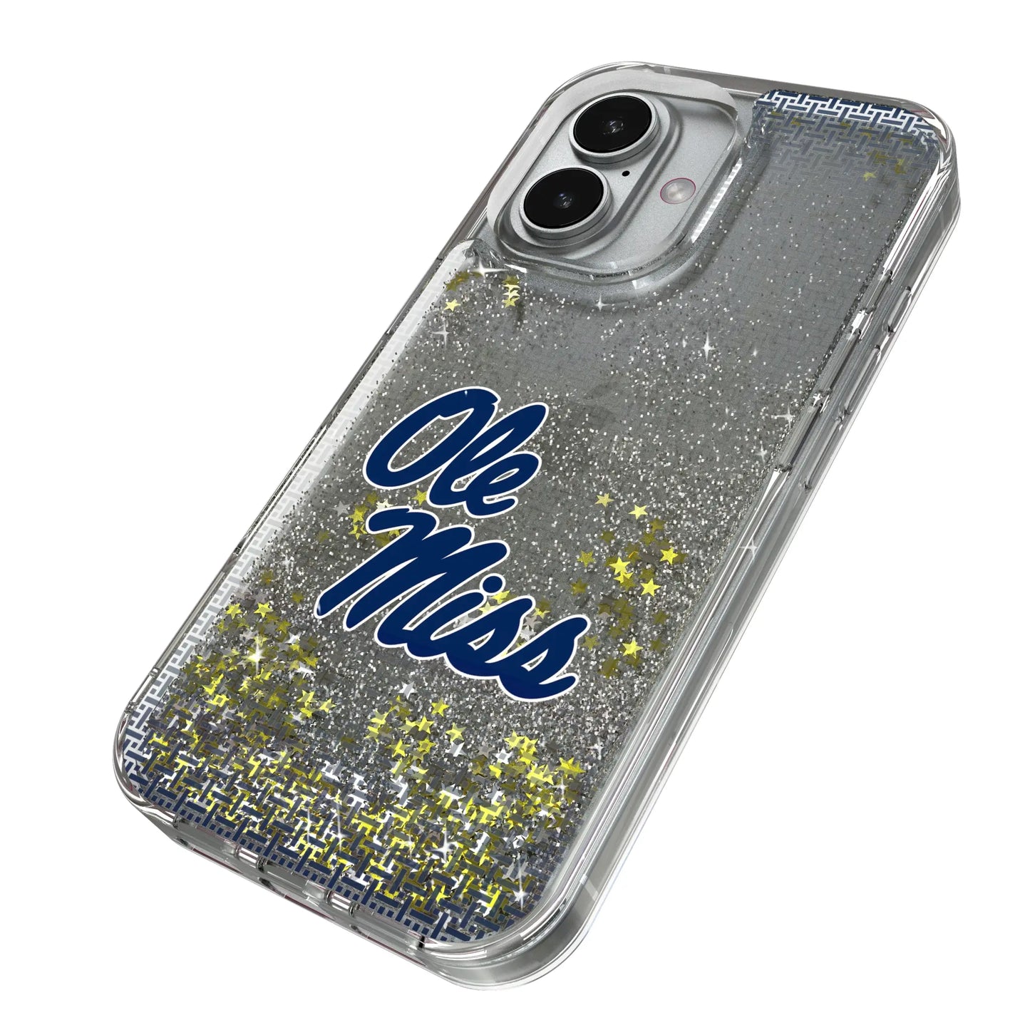 University of Mississippi Rebels Linen Glitter Phone Case for Apple iPhone