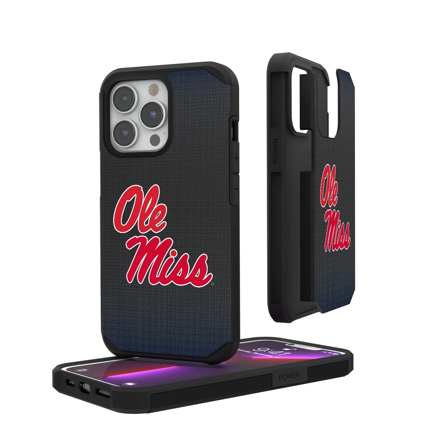 University of Mississippi Rebels Linen Rugged Phone Case for Apple iPhone