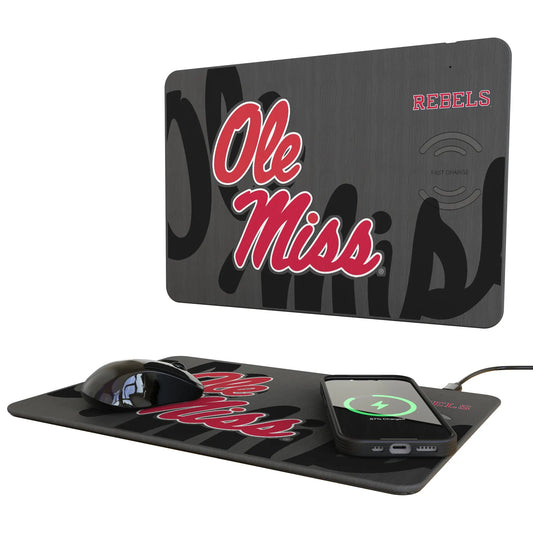 University of Mississippi Rebels Monocolor Tilt 15-Watt Wireless Charger and Mouse Pad