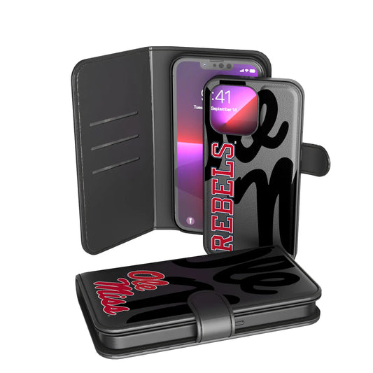 University of Mississippi Rebels Monocolor Tilt Wallet Phone Case for Apple iPhone