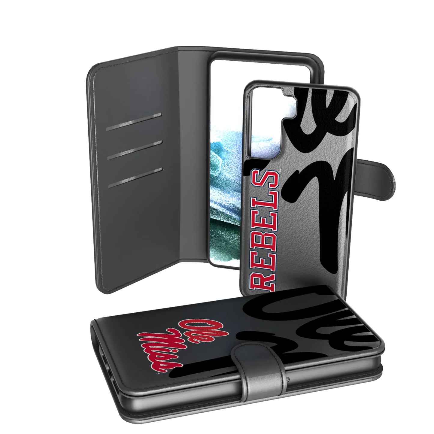 University of Mississippi Rebels Monocolor Tilt Wallet Phone Case for Apple iPhone