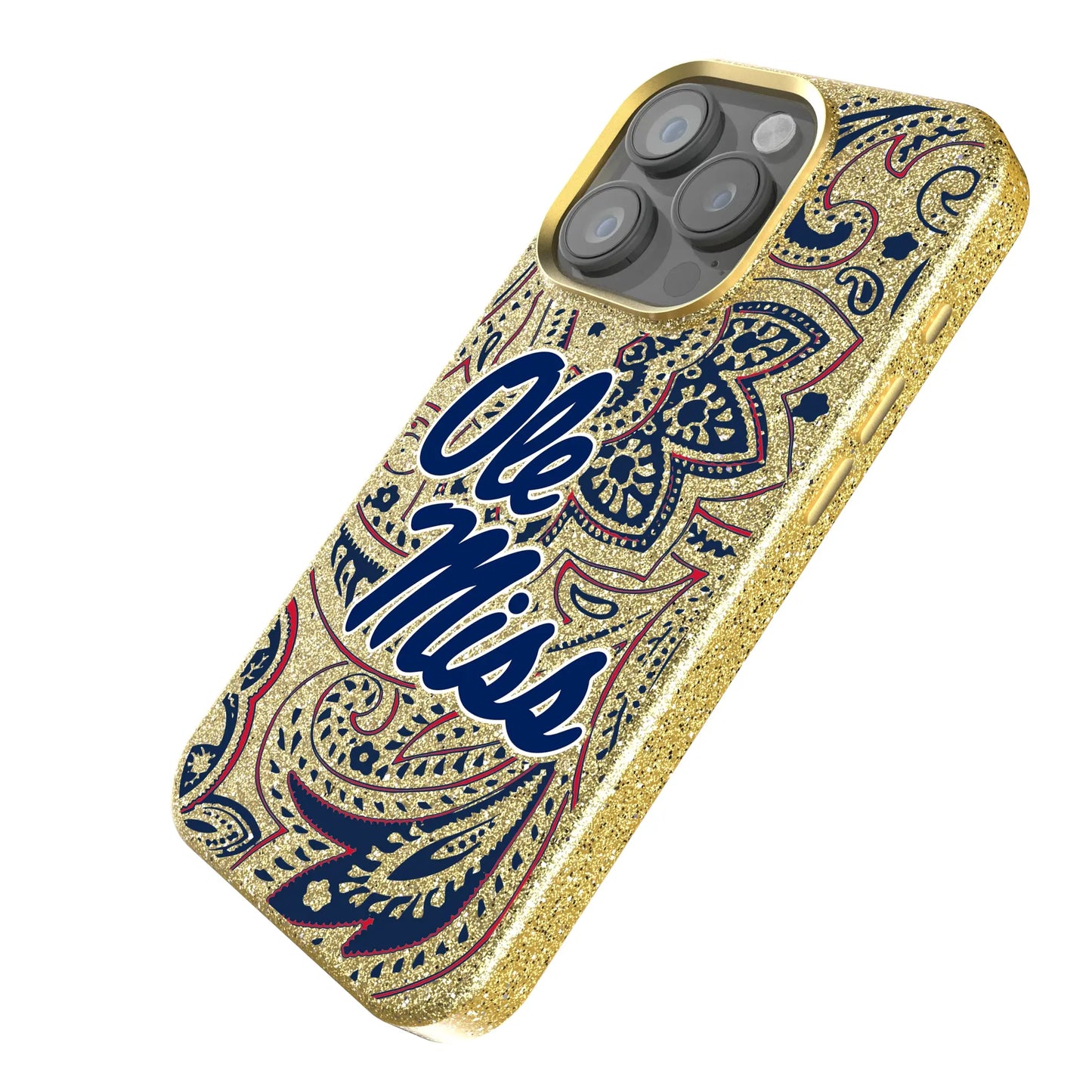 University of Mississippi Rebels Paisley Bling Phone Case for Apple iPhone