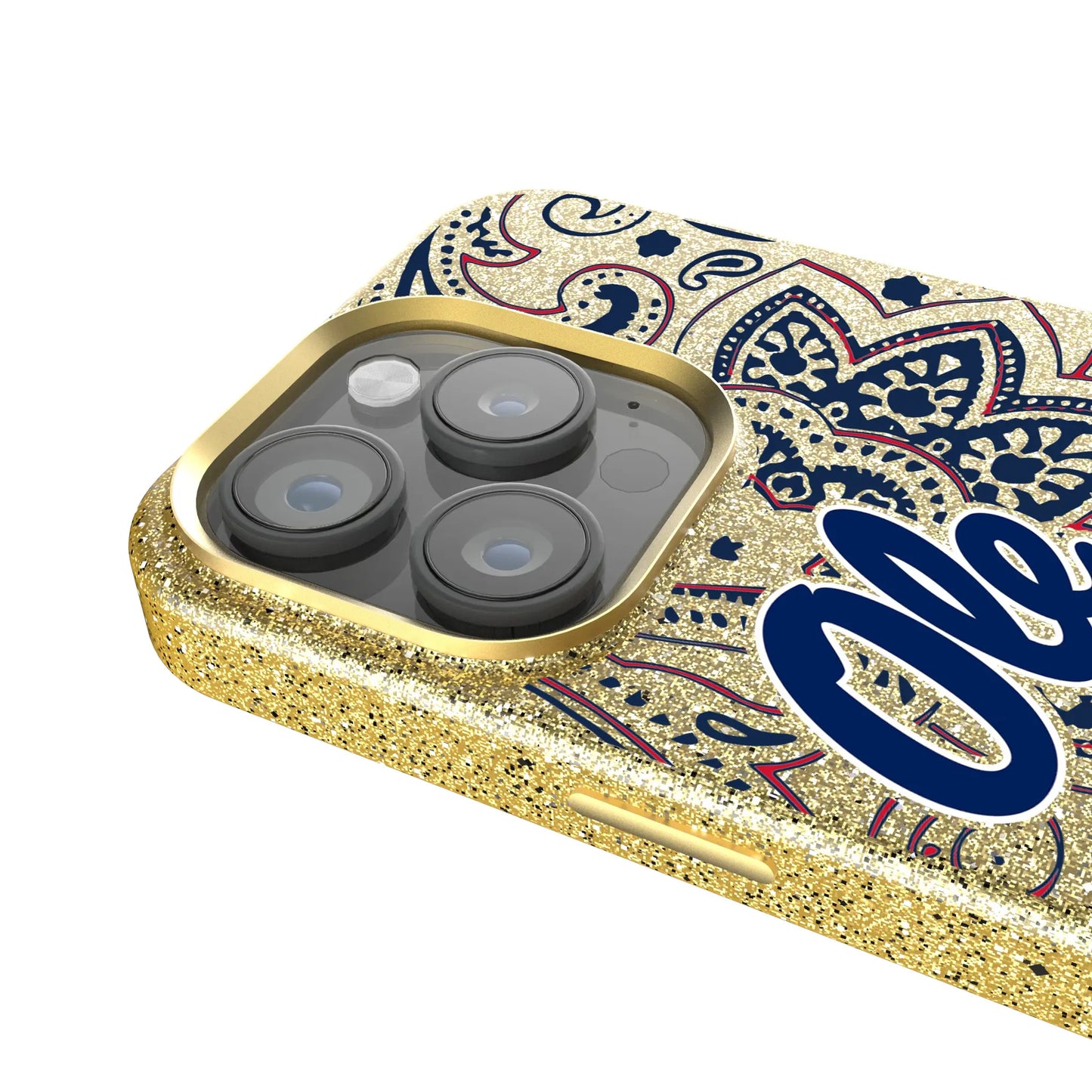 University of Mississippi Rebels Paisley Bling Phone Case for Apple iPhone