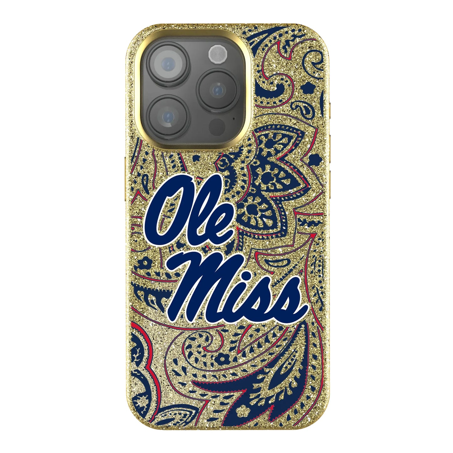University of Mississippi Rebels Paisley Bling Phone Case for Apple iPhone