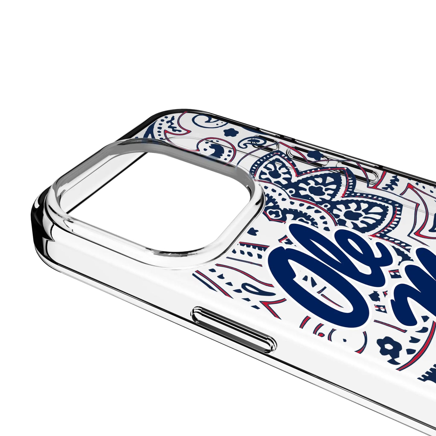 University of Mississippi Rebels Paisley Clear Phone Case for Apple iPhone