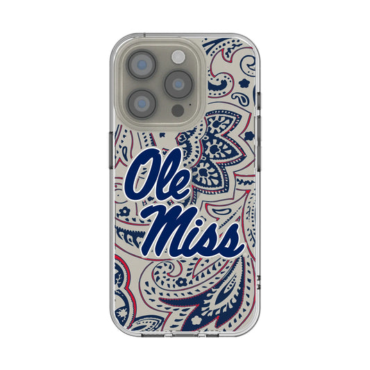 University of Mississippi Rebels Paisley Clear Phone Case for Apple iPhone
