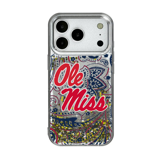 University of Mississippi Rebels Paisley Glitter Phone Case for Apple iPhone