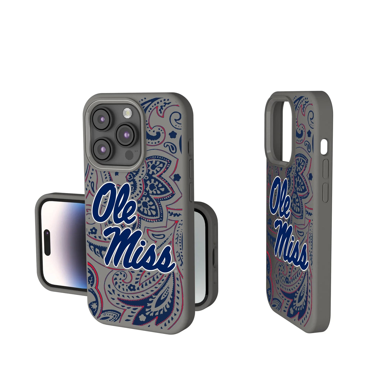University of Mississippi Rebels Paisley Soft Touch Phone Case for Apple iPhone