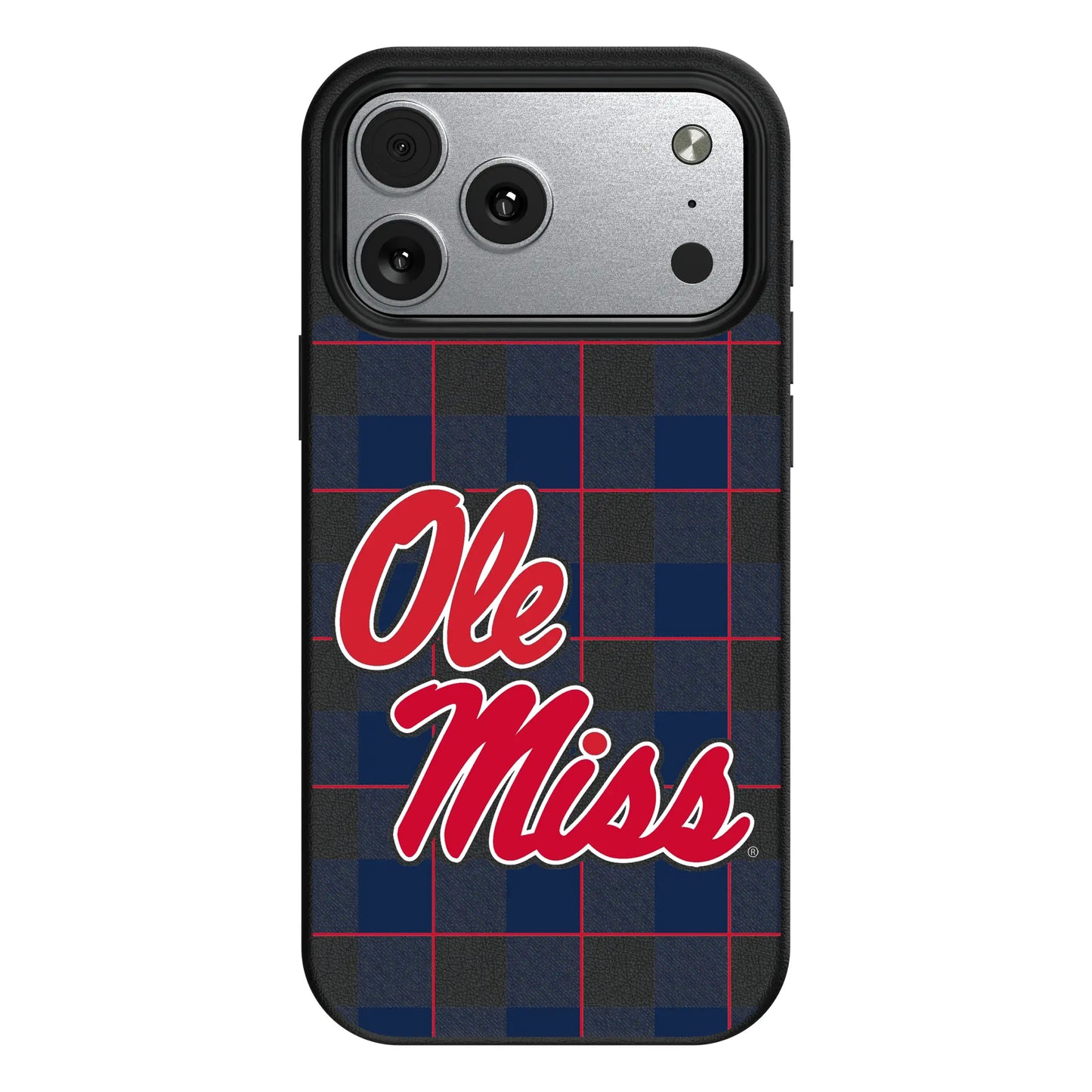 University of Mississippi Rebels Plaid MagSafe Compatible Phone Case for Apple iPhone