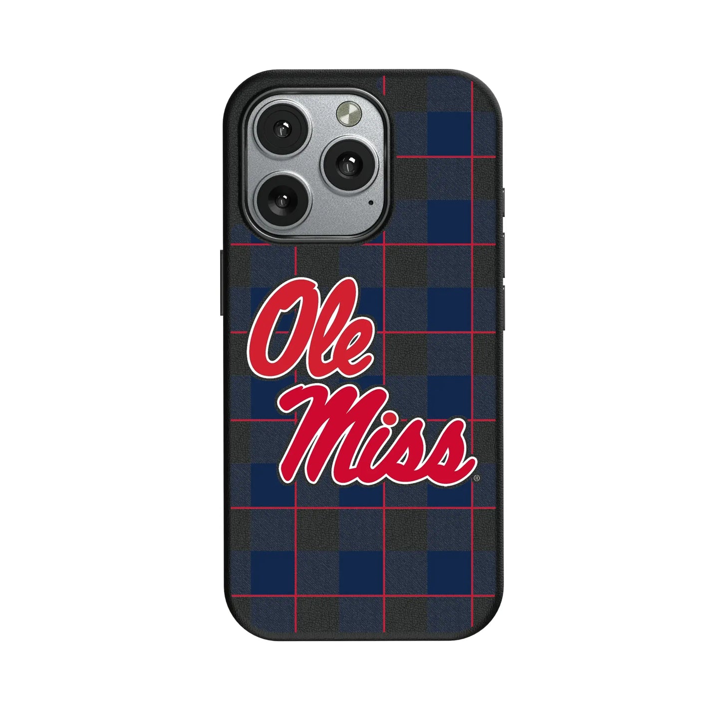 University of Mississippi Rebels Plaid MagSafe Compatible Phone Case for Apple iPhone