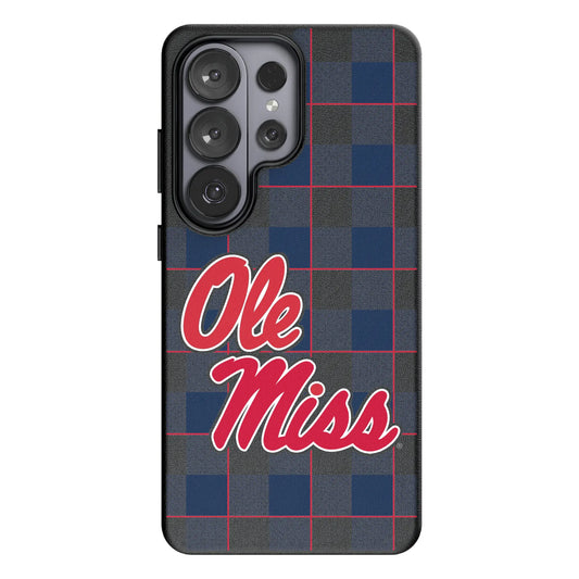 University of Mississippi Rebels Plaid MagSafe Compatible Phone Case for Samsung Galaxy