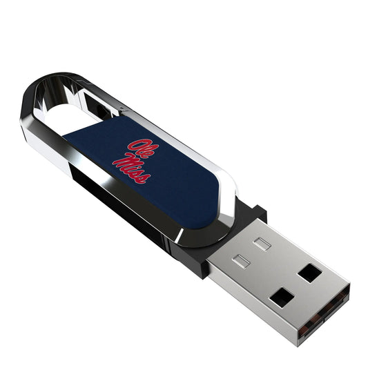 University of Mississippi Rebels Solid USB 64GB Clip Style Flash Drive