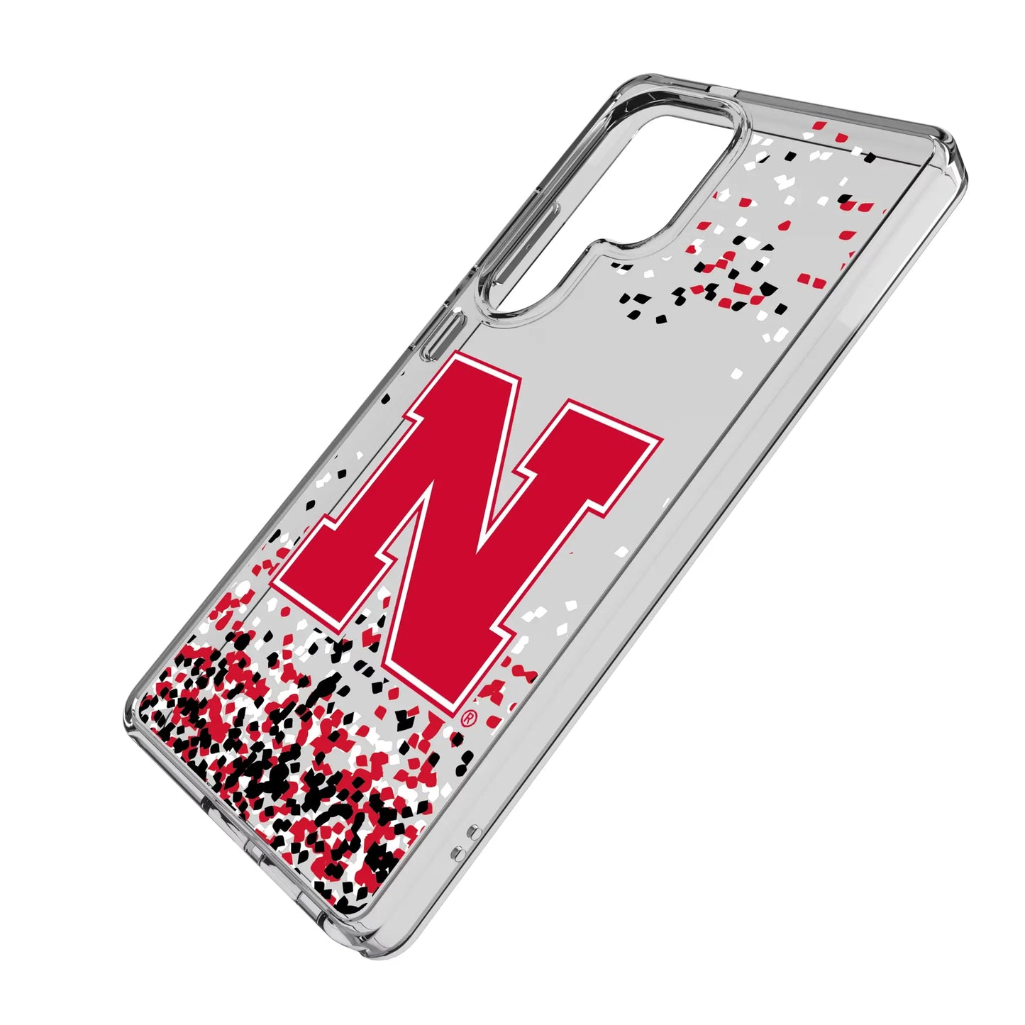 University of Nebraska Huskers Block N Confetti Clear Phone Case for Samsung Galaxy
