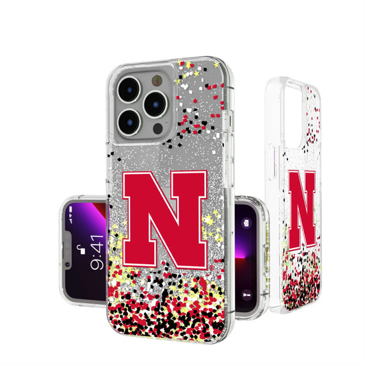 University of Nebraska Huskers Block N Confetti Glitter Phone Case for Apple iPhone