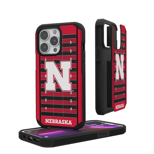 University of Nebraska Huskers Block N Field Rugged Phone Case for Apple iPhone