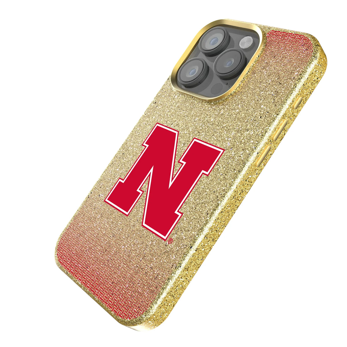 University of Nebraska Huskers Block N Linen Bling Phone Case for Apple iPhone