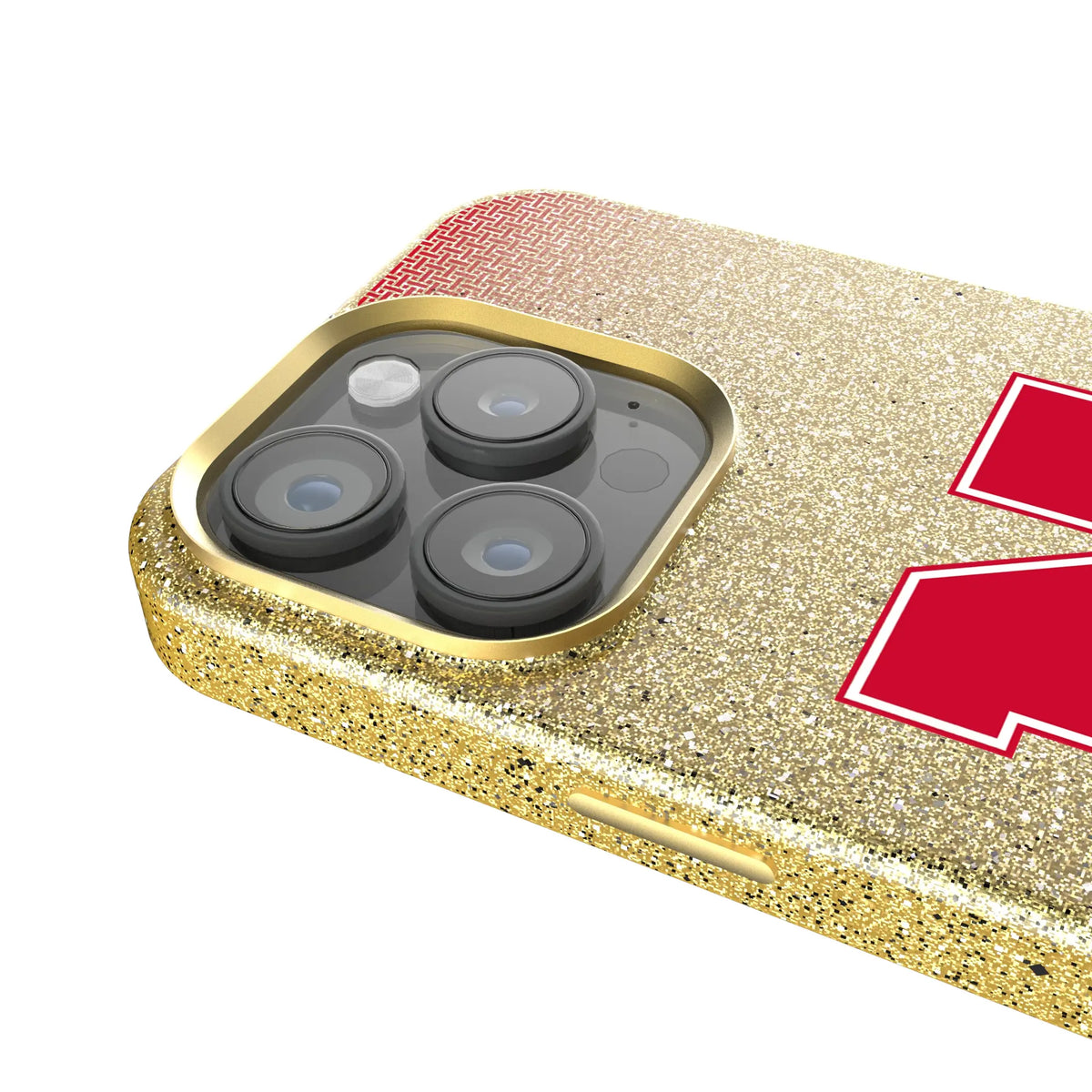 University of Nebraska Huskers Block N Linen Bling Phone Case for Apple iPhone