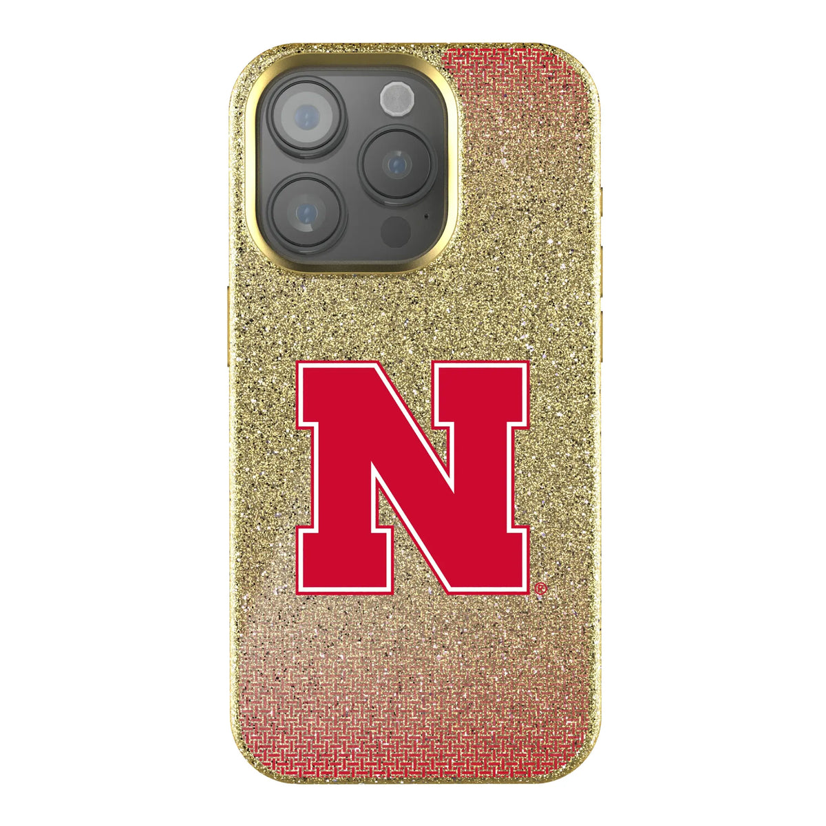 University of Nebraska Huskers Block N Linen Bling Phone Case for Apple iPhone