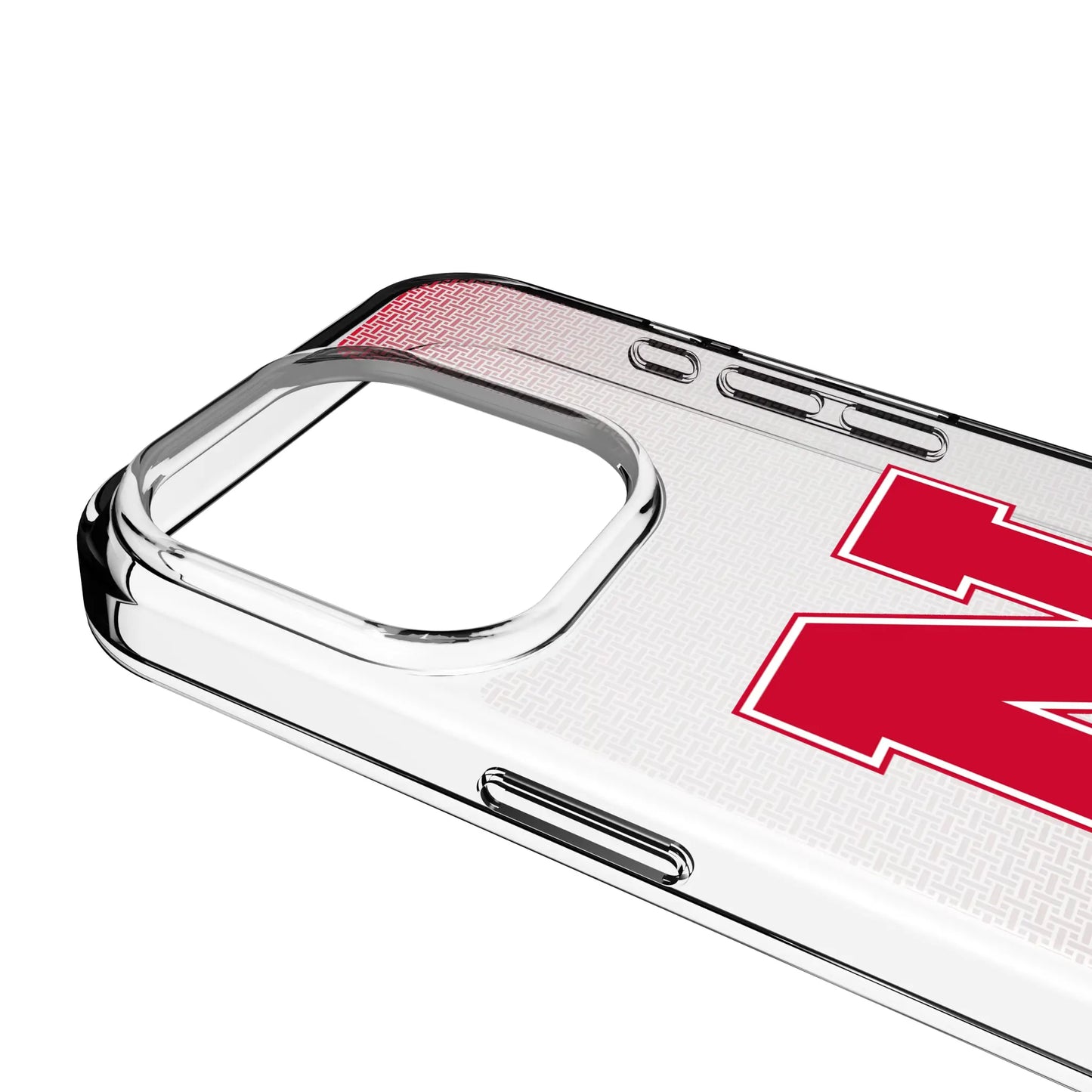 University of Nebraska Huskers Block N Linen Clear Phone Case for Apple iPhone