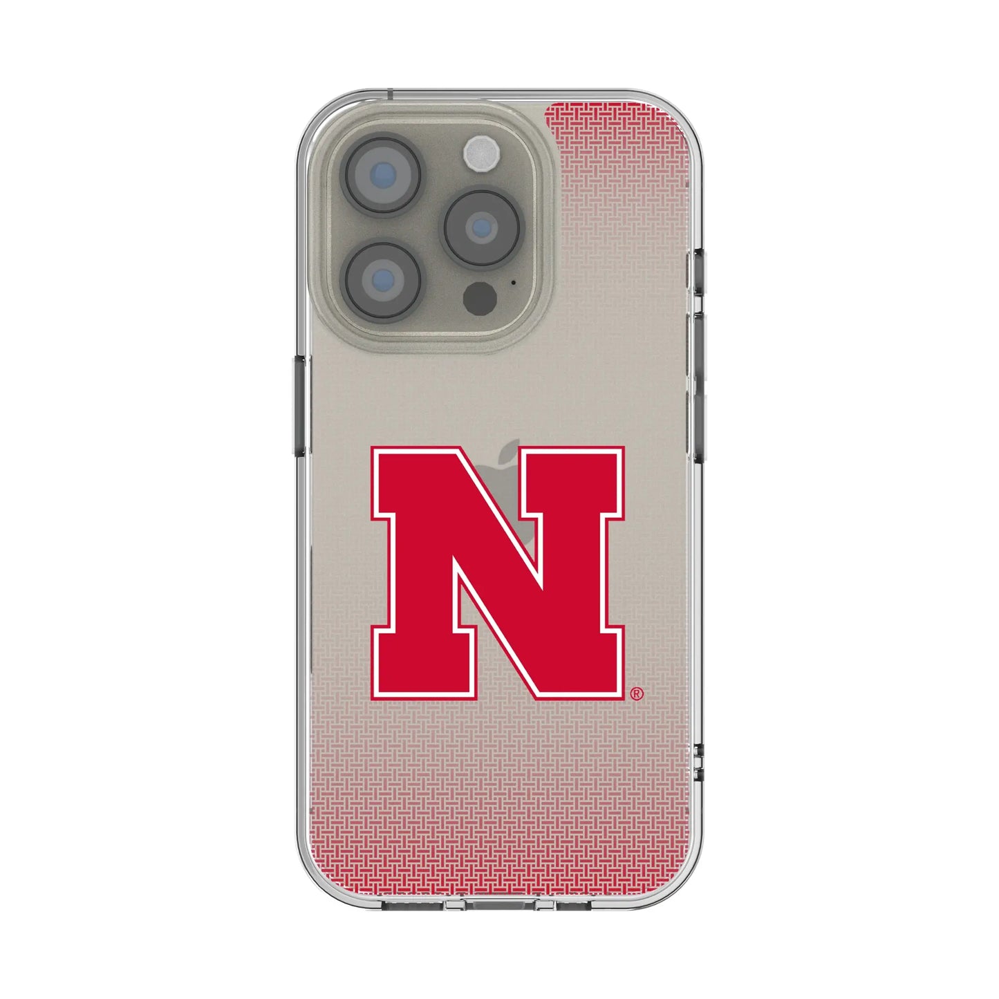 University of Nebraska Huskers Block N Linen Clear Phone Case for Apple iPhone
