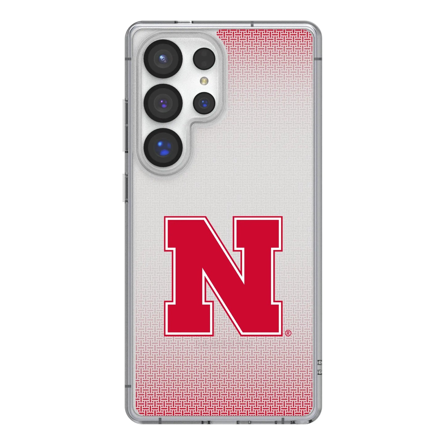 University of Nebraska Huskers Block N Linen Clear Phone Case for Samsung Galaxy