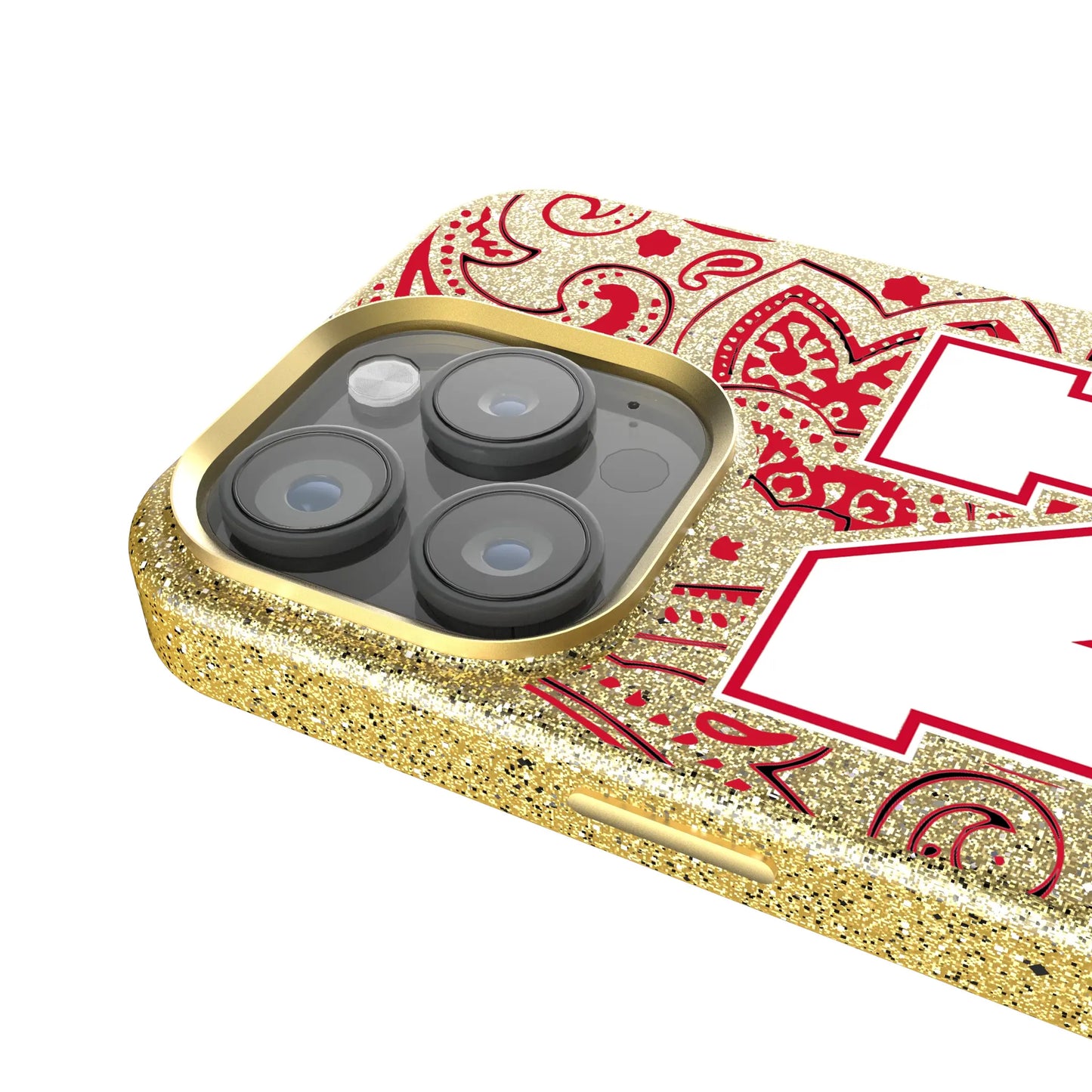 University of Nebraska Huskers Block N Paisley Bling Phone Case for Apple iPhone