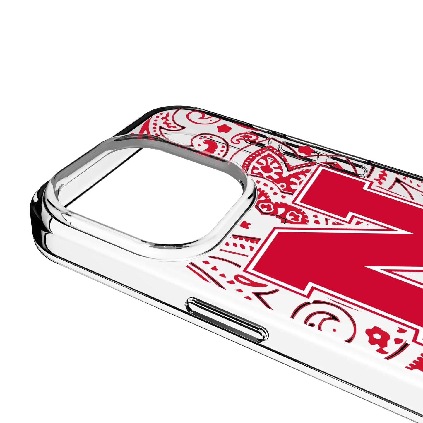 University of Nebraska Huskers Block N Paisley Clear Phone Case for Apple iPhone