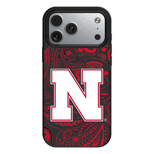 University of Nebraska Huskers Block N Paisley MagSafe Compatible Phone Case for Apple iPhone
