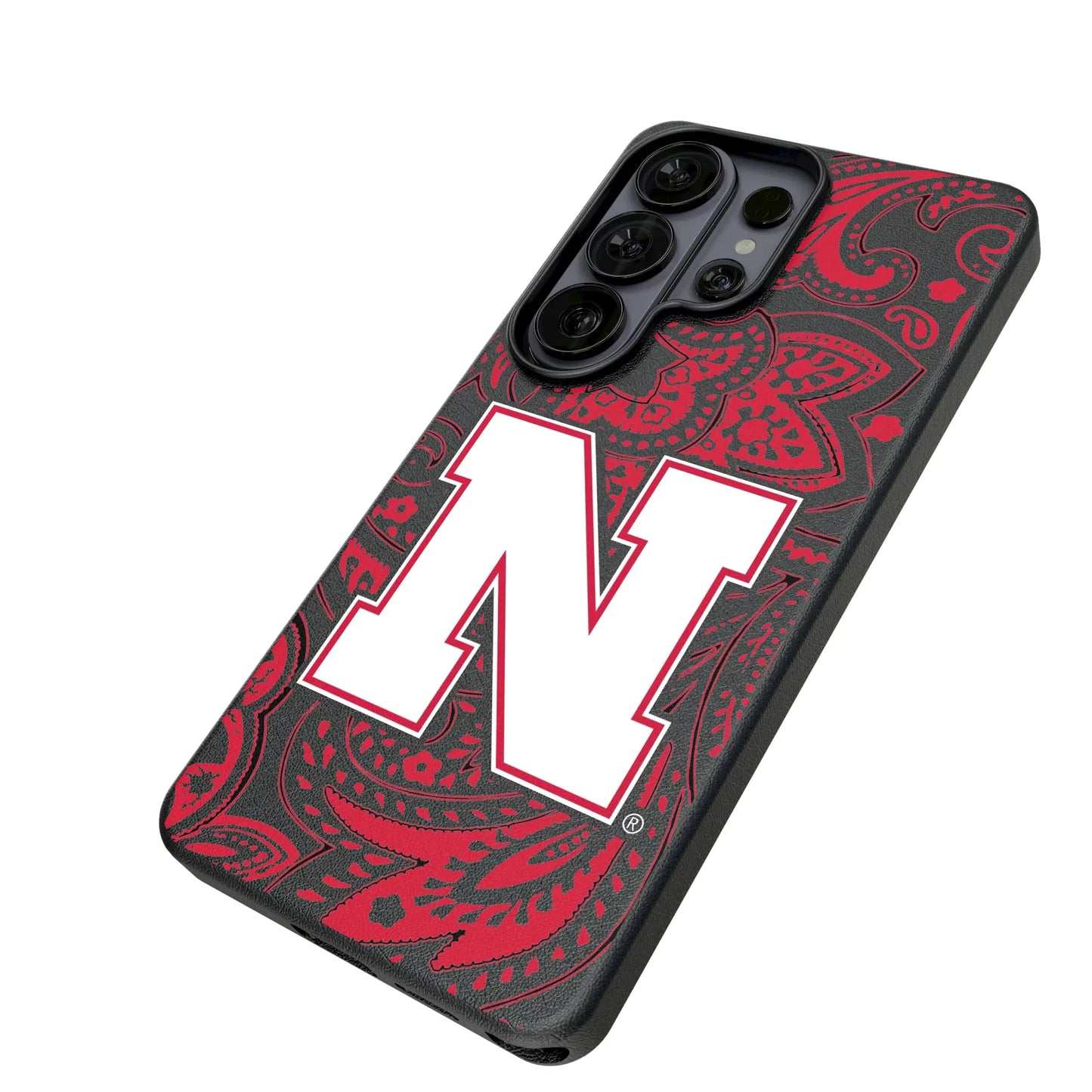 University of Nebraska Huskers Block N Paisley MagSafe Compatible Phone Case for Samsung Galaxy