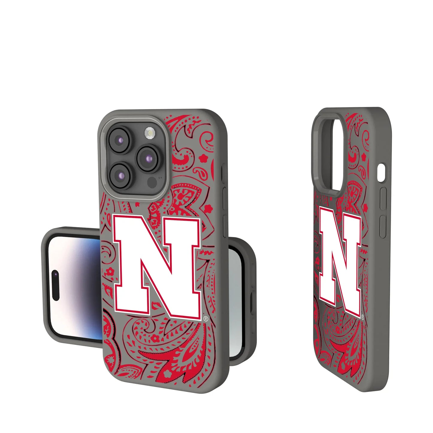 University of Nebraska Huskers Block N Paisley Soft Touch Phone Case for Apple iPhone