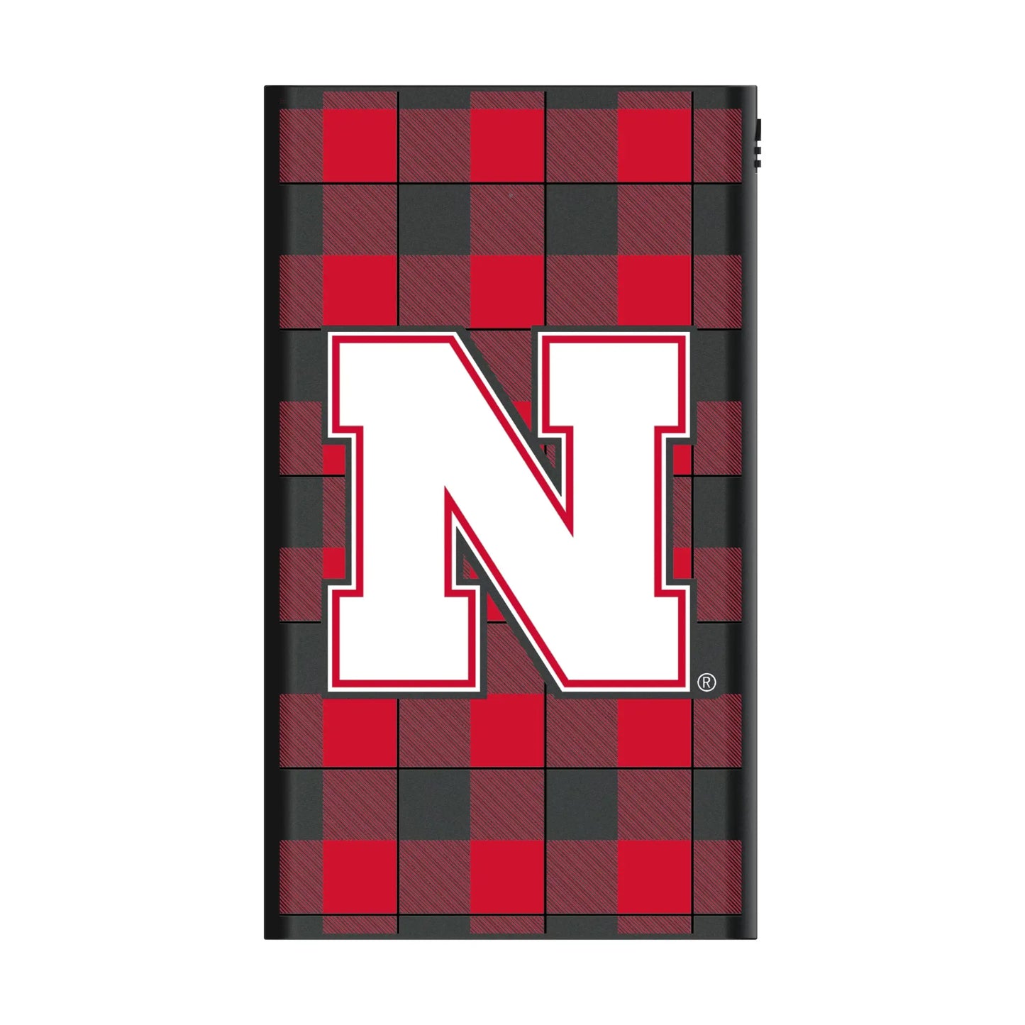 University of Nebraska Huskers Block N Plaid 5000mAh Flat Powerbank
