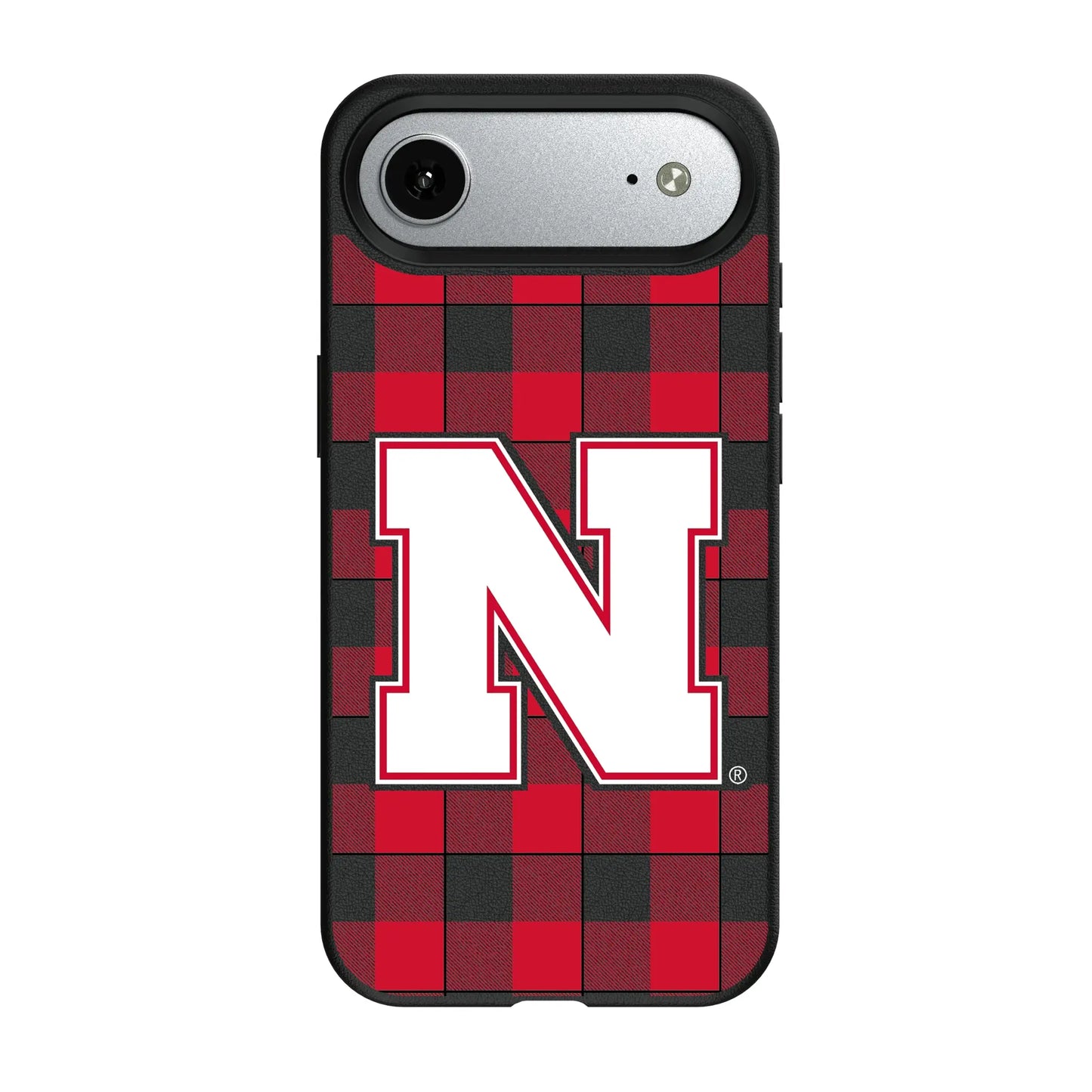 University of Nebraska Huskers Block N Plaid MagSafe Compatible Phone Case for Apple iPhone