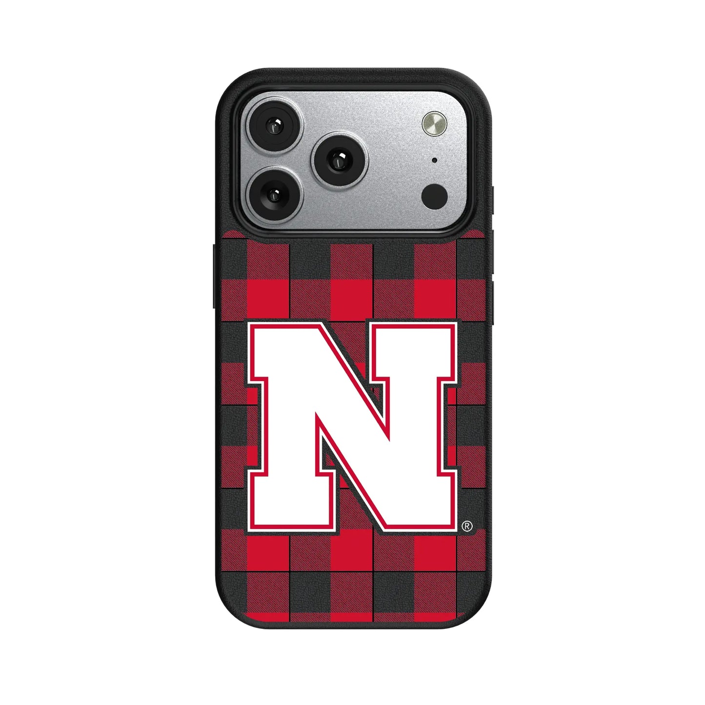 University of Nebraska Huskers Block N Plaid MagSafe Compatible Phone Case for Apple iPhone